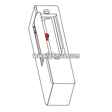 22.1.00B Elektromagnetische Sperre mit Speicher 150kg 12v AC/DC DIN links