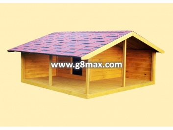 Hundehütte mit großer geschlossener Terrasse