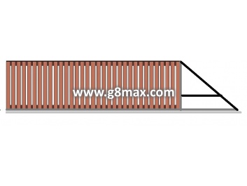 Schiebetor LUX VERTICAL WOODEN mit eingebauter Automatik