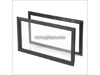 Torfenster Acrylglas / Doppelverglasung / Lüftungsgitter