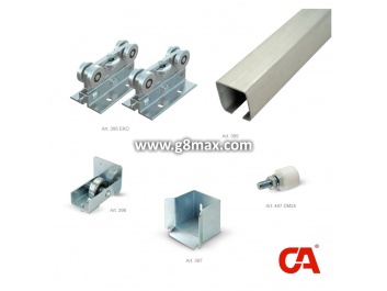 Schiebetorbeschläge Set COMBI ARIALDO "GRANDE" für Tore bis 2300kg/Schiene 8 M /140x140x6mm/ NICHT VERZINKT