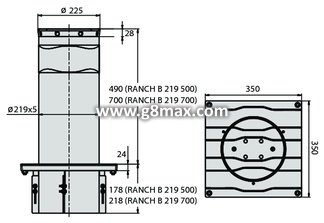 Feste Poller BFT RANCH C 219 / 500CN L-RAL