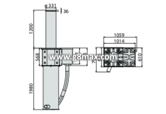HYDRAULISCHE ANTI-TERROR-POLLER / BLOCKER BFT XPASS 330/1200 Body EFO