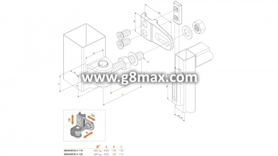 LOCINOX GBMU4D20-B-6005-130-50 Scharniere