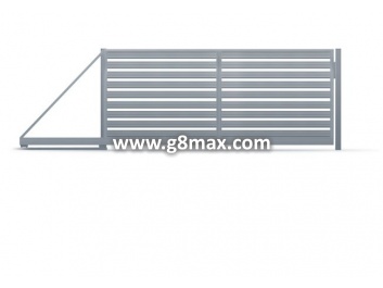 Schiebetor LUX HORIZONTAL STEEL PROFILE mit eingebauter Automatik